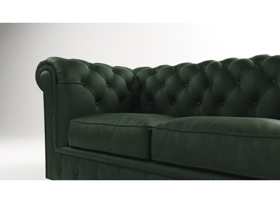 Wygodna sofa SOLARIS 3 z funkcją spania w zielonym welurze 3