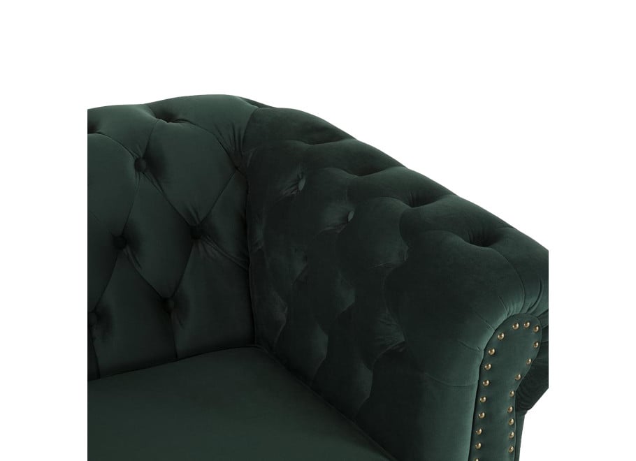 Pikowana sofa VINCENT trzyosobowa w zielonym welurze z funkcją spania 6