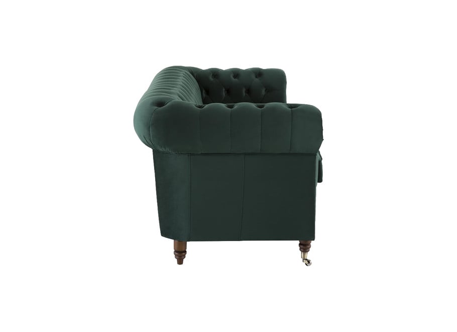 Pikowana sofa VINCENT trzyosobowa w zielonym welurze z funkcją spania 4