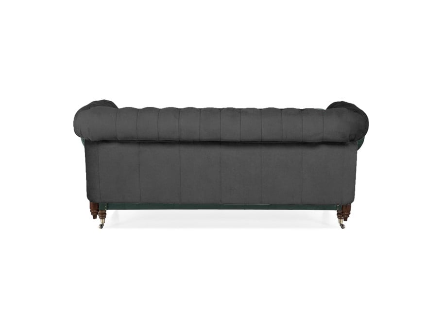 Sofa VINCENT 3-osobowa z funkcją spania w szarym welurze w stylu glamour 9