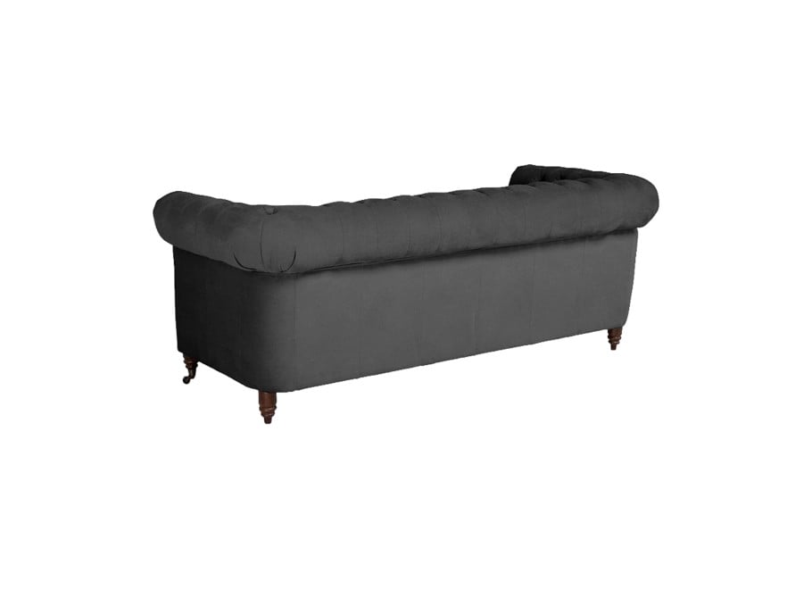 Sofa VINCENT 3-osobowa z funkcją spania w szarym welurze w stylu glamour 8