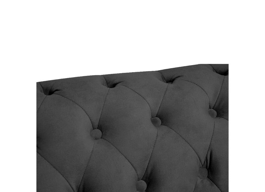 Sofa VINCENT 3-osobowa z funkcją spania w szarym welurze w stylu glamour 5