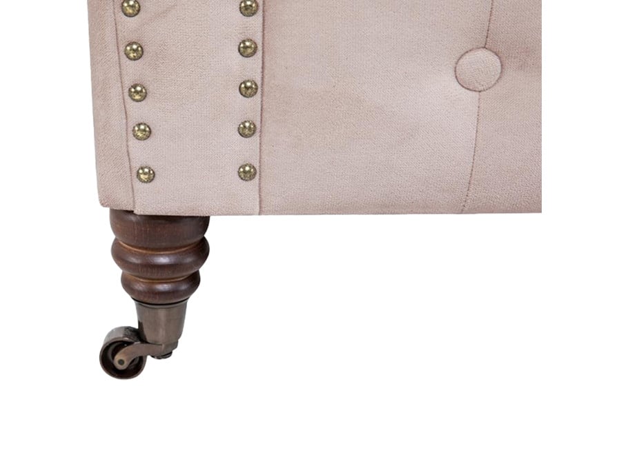 Wygodna sofa VINCENT z funkcją spania w różowym welurze 6