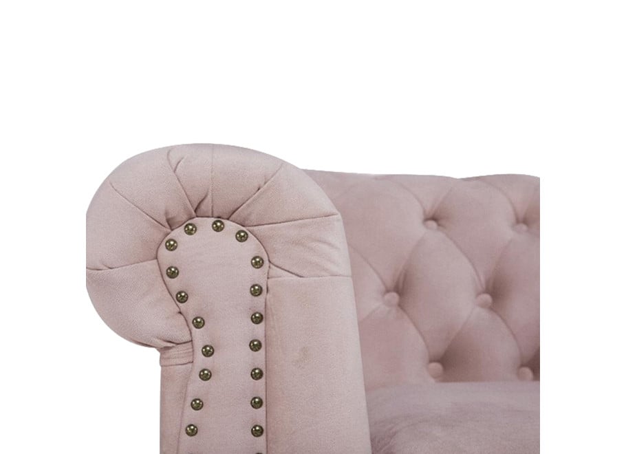 Wygodna sofa VINCENT z funkcją spania w różowym welurze 4