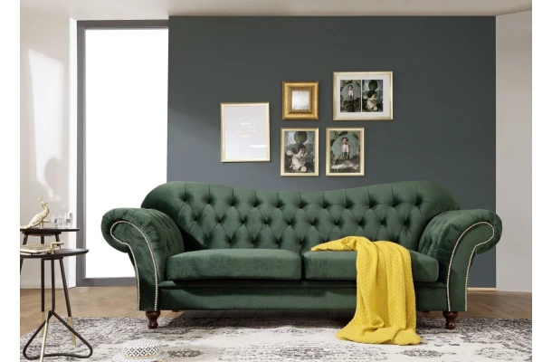 Sofa dwuosobowa pikowana Chesterfield PARIS - sofy