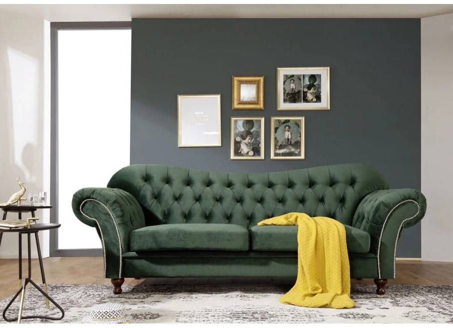 Sofa dwuosobowa pikowana Chesterfield PARIS