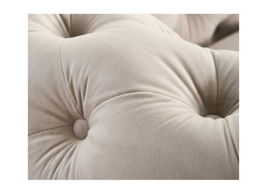 Stylowa sofa TEO WOOD dwuosobowa w chłodnym beżu, welur 7