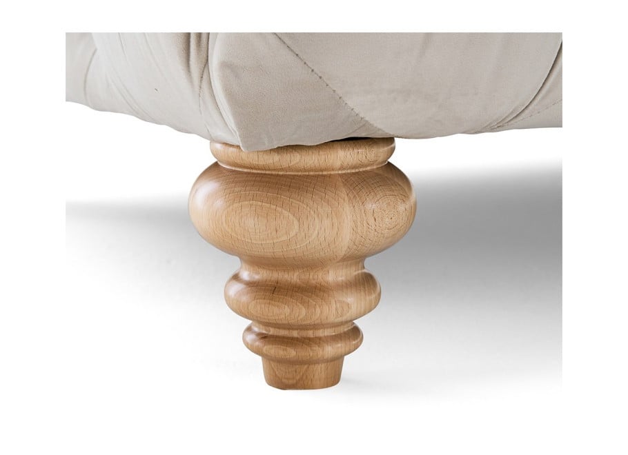 Stylowa sofa TEO WOOD dwuosobowa w chłodnym beżu, welur 9