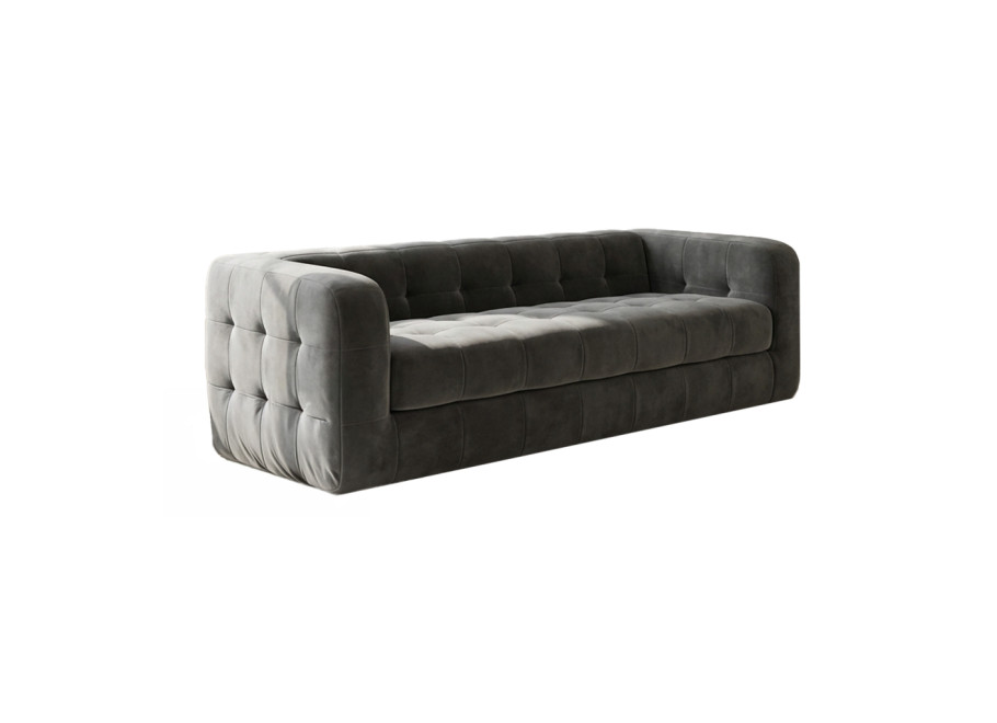 Sofa do salonu Zarina 3-osobowa welur popielaty 2