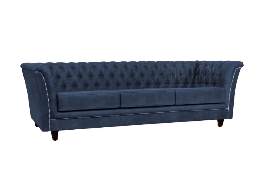 Luksusowa sofa HASSO 3-osobowa welur granatowy 2