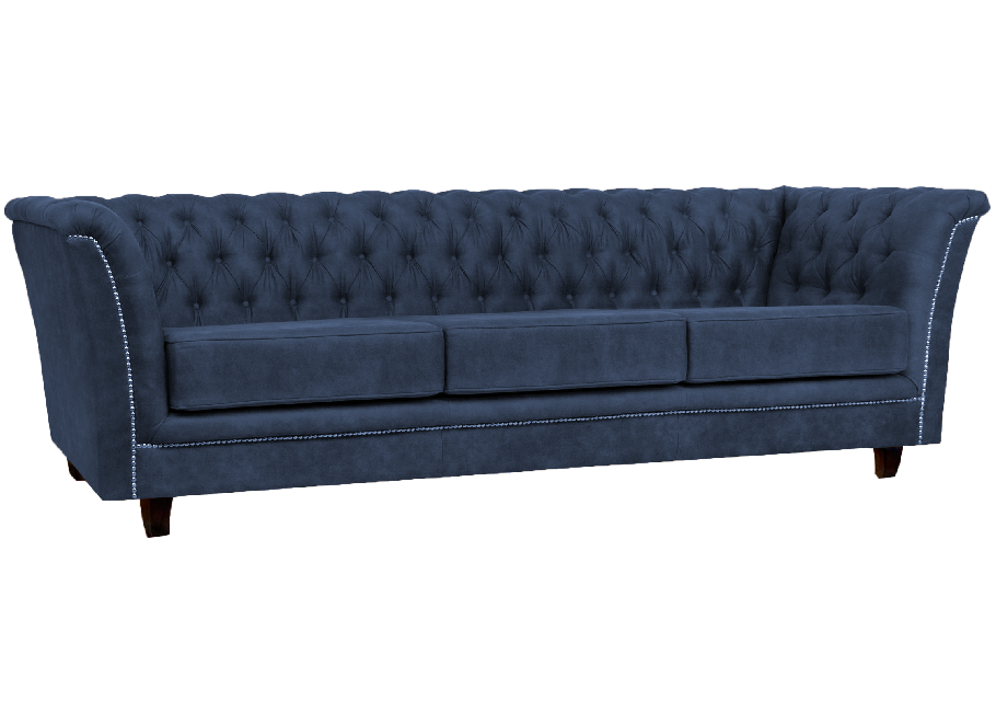 Luksusowa sofa HASSO 3-osobowa z funkcją spania w kolorze granatowym 2