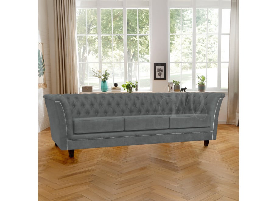Sofa wypoczynkowa HASSO trzyosobowa w kolorze popielatym