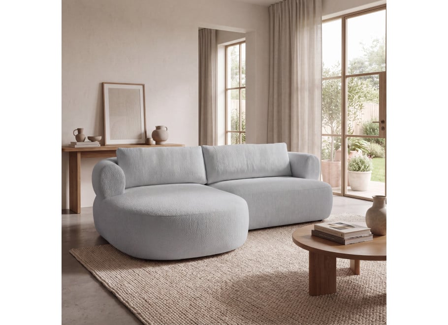 Sofa wypoczynkowa Melani czteroosobowa w popielatym szenilu