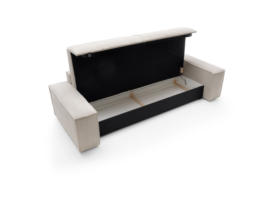 Elegancka sofa Ford trzyosobowa z funkcją spania w kolorze ecrue 6