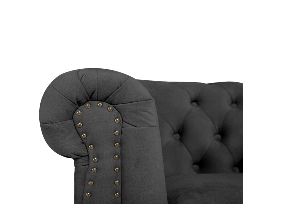 Glamour sofa VINCENT dwuosobowa pikowana w kolorze szarym 6