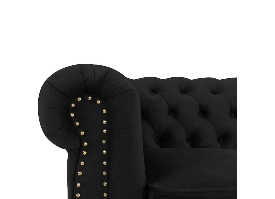 Stylowa dwuosobowa sofa VINCENT pikowana Chesterfield czarna 4