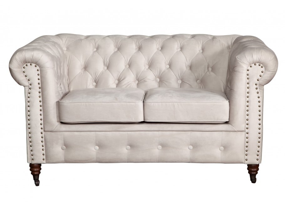 Szara sofa pikowana z funkcją spania Chesterfield VINCENT – stylowa i kompaktowa 3