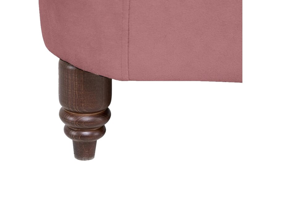 Glamour Chesterfield sofa VINCENT dwuosobowa pikowana w różowym welurze 9