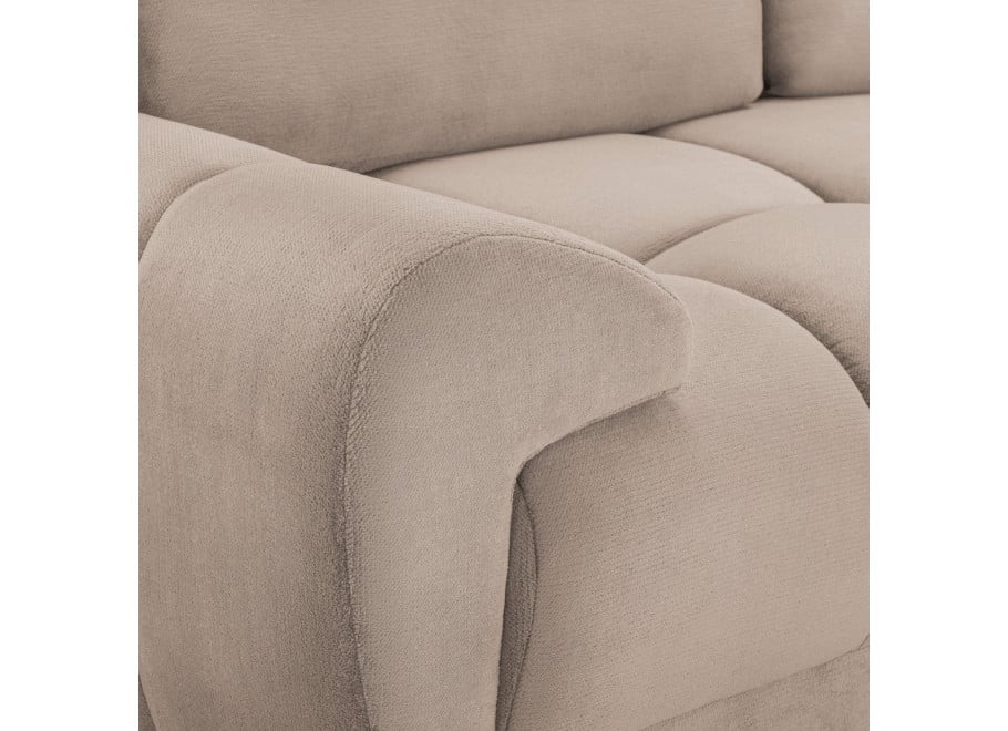 Wygodna sofa ZEMO BIS 3-osobowa do salonu w beżowym welurze 2