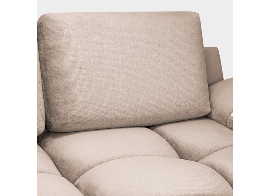 Wygodna sofa ZEMO BIS 3-osobowa do salonu w beżowym welurze 3