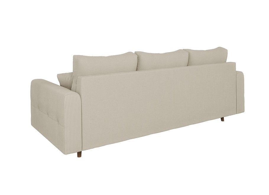 Elegancka sofa Laril trzyosobowa w kremowym sztruksie 5
