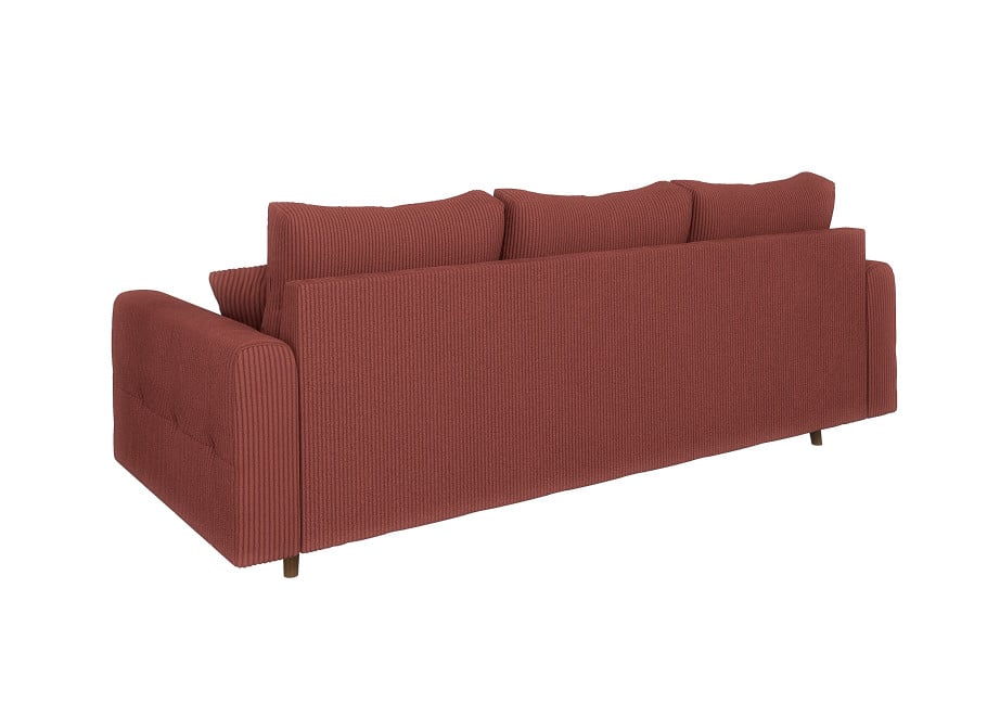 Komfortowa sofa Laril 3-osobowa na wysokich nóżkach w płowym sztruksie 5