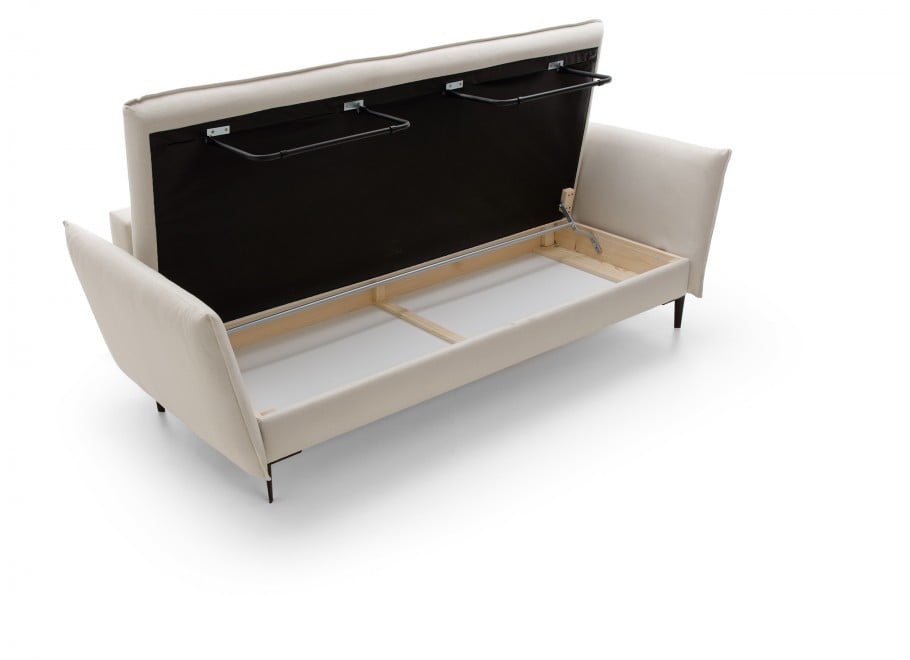 Wygodna sofa Venico 3-osobowa do salonu w kremowym welurze - Riviera 21