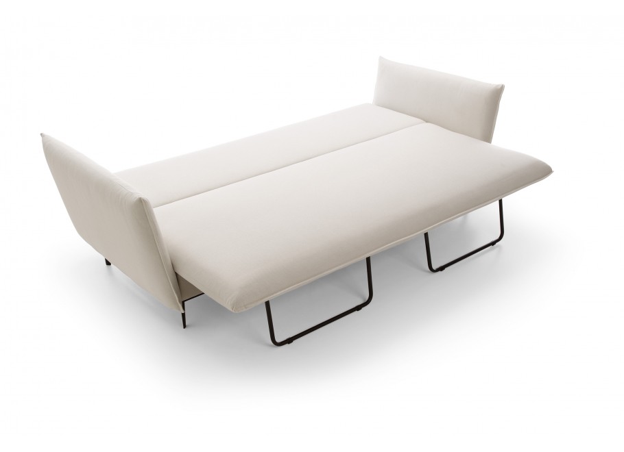 Wygodna sofa Venico 3-osobowa do salonu w kremowym welurze - Riviera 21