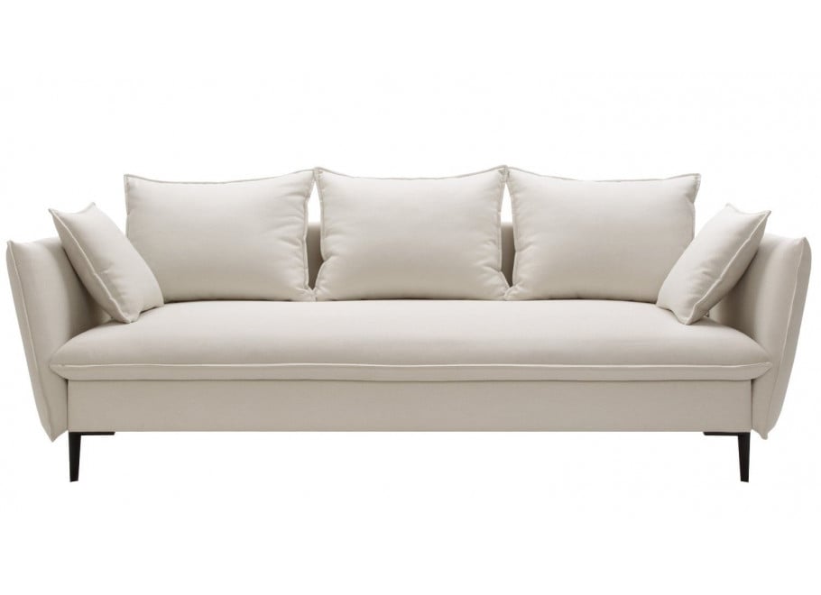 Wygodna sofa Venico 3-osobowa do salonu w kremowym welurze - Riviera 21