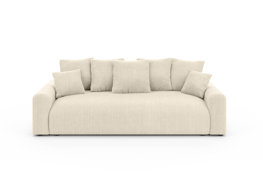 Wygodna Sofa z funkcją spania Cleo czteroosobowa w kremowym sztruksie 2