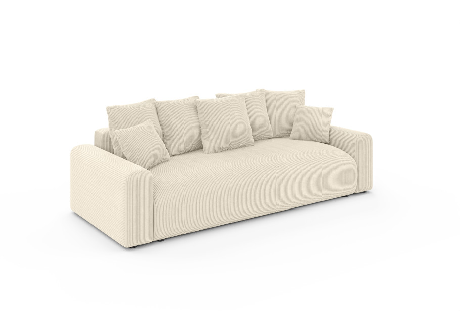 Wygodna Sofa z funkcją spania Cleo czteroosobowa w kremowym sztruksie 3