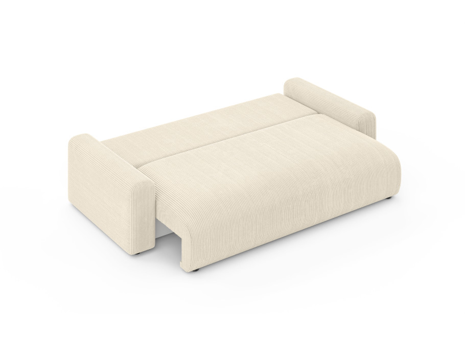 Wygodna Sofa z funkcją spania Cleo czteroosobowa w kremowym sztruksie 6