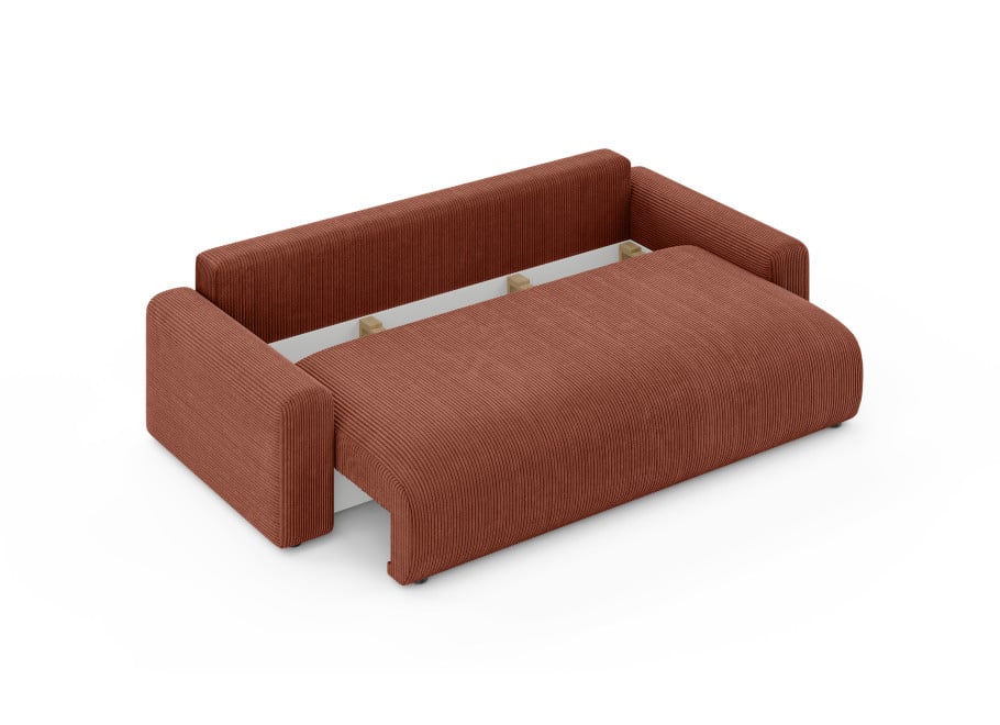 Sofa z funkcją spania Cleo czteroosobowa w ceglastym sztruksie 6