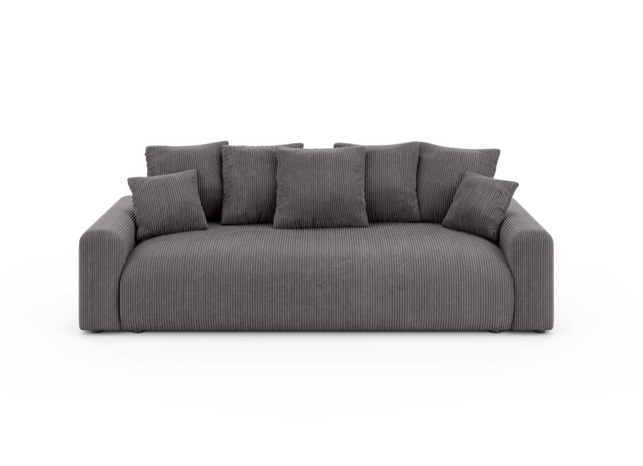 Miękka Sofa z funkcją spania Cleo czteroosobowa w grafitowym sztruksie 2