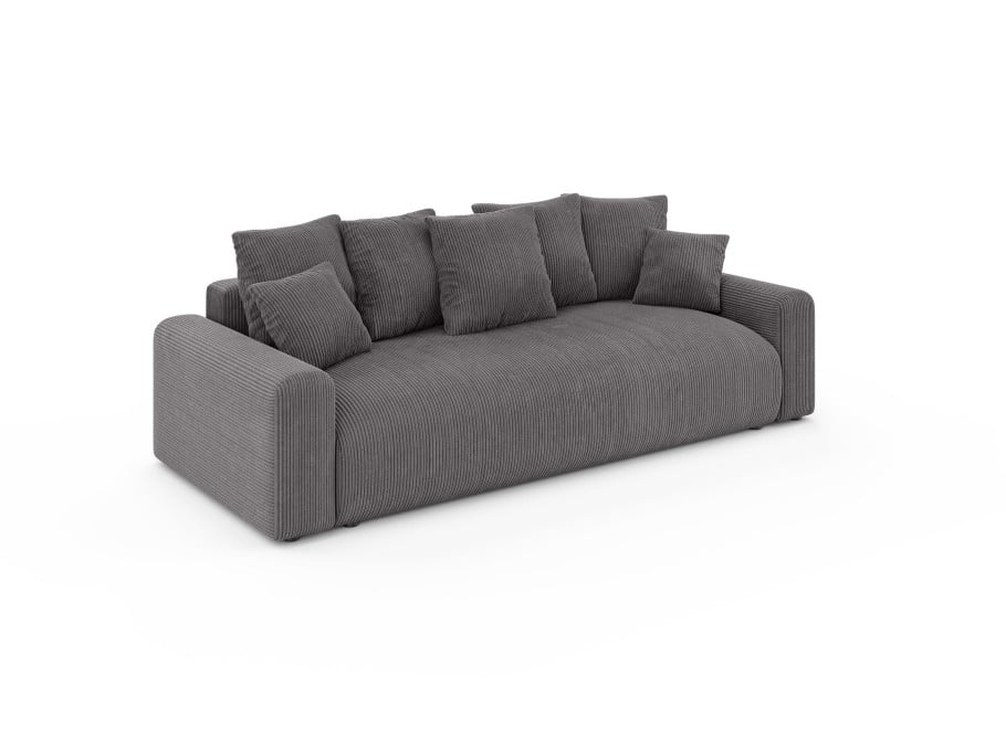 Miękka Sofa z funkcją spania Cleo czteroosobowa w grafitowym sztruksie 3
