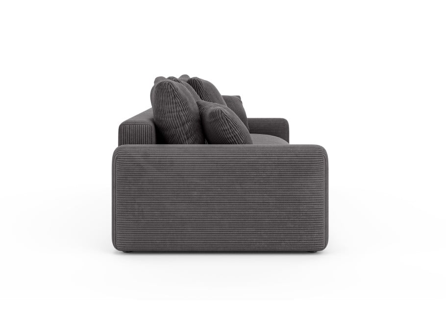 Miękka Sofa z funkcją spania Cleo czteroosobowa w grafitowym sztruksie 4