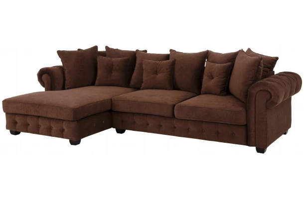 Narożnik czteroosobowy pikowany glamour LUZERN - design i funkcjonalnosc w parze