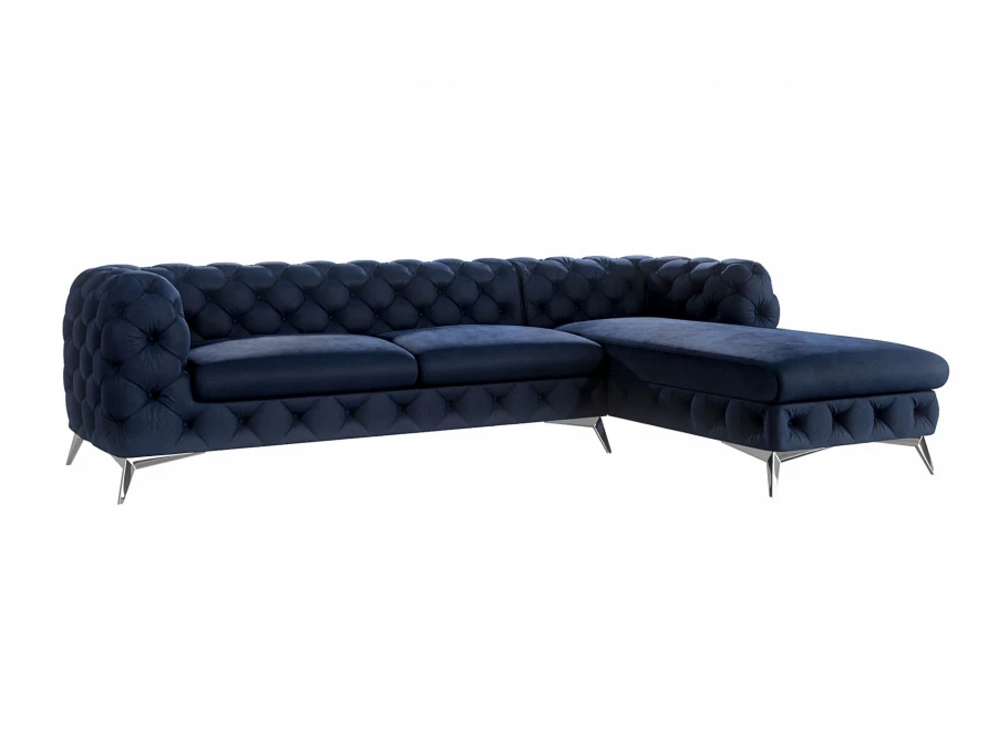 Narożnik czteroosobowy pikowany glamour Chesterfield TEO 2,5+OT