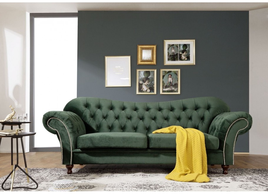Sofa trzyosobowa pikowana Chesterfield PARIS 16