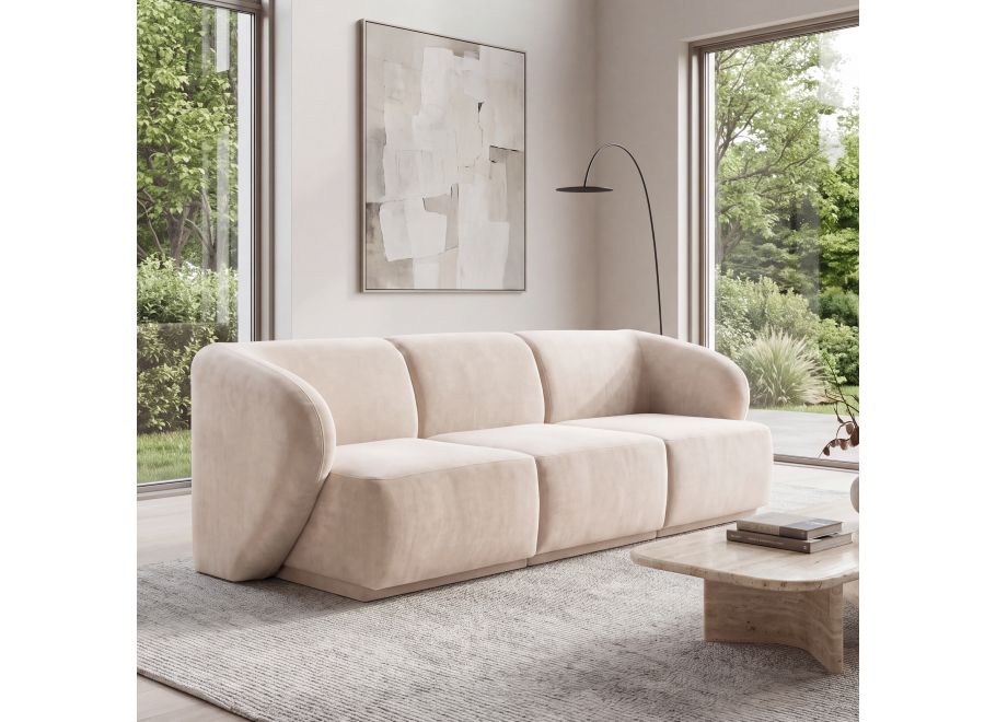 Sofa modułowa Mondavi 3-osobowa z elastyczną konfiguracją - French Velvet 678