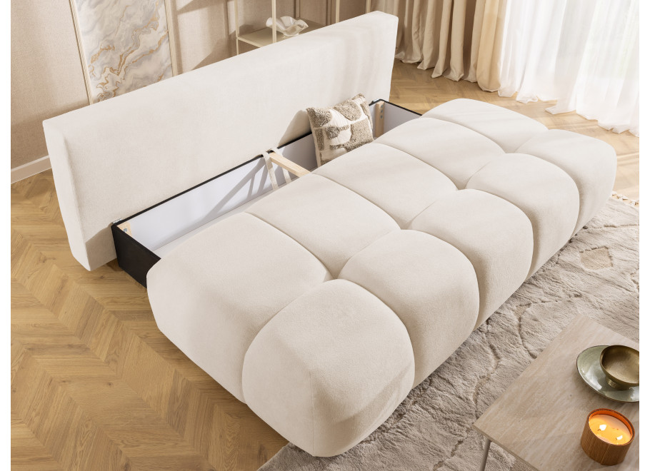 Sofa trzyosobowa z funkcją spania i przeszyciami Belluno - Soft 02