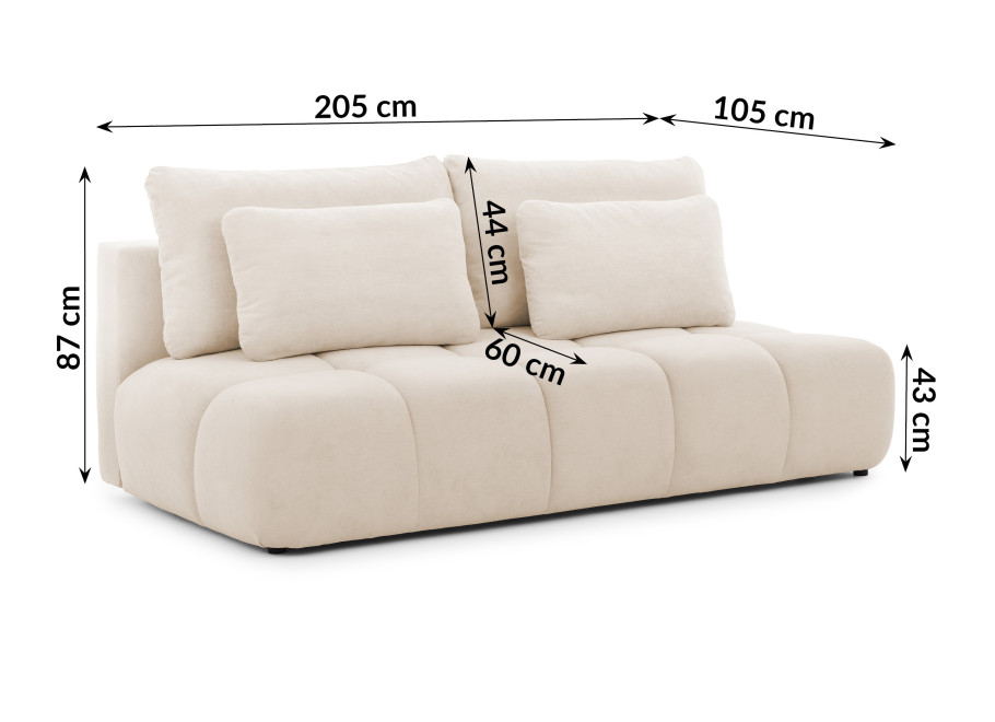 Sofa trzyosobowa z funkcją spania i przeszyciami Belluno 8