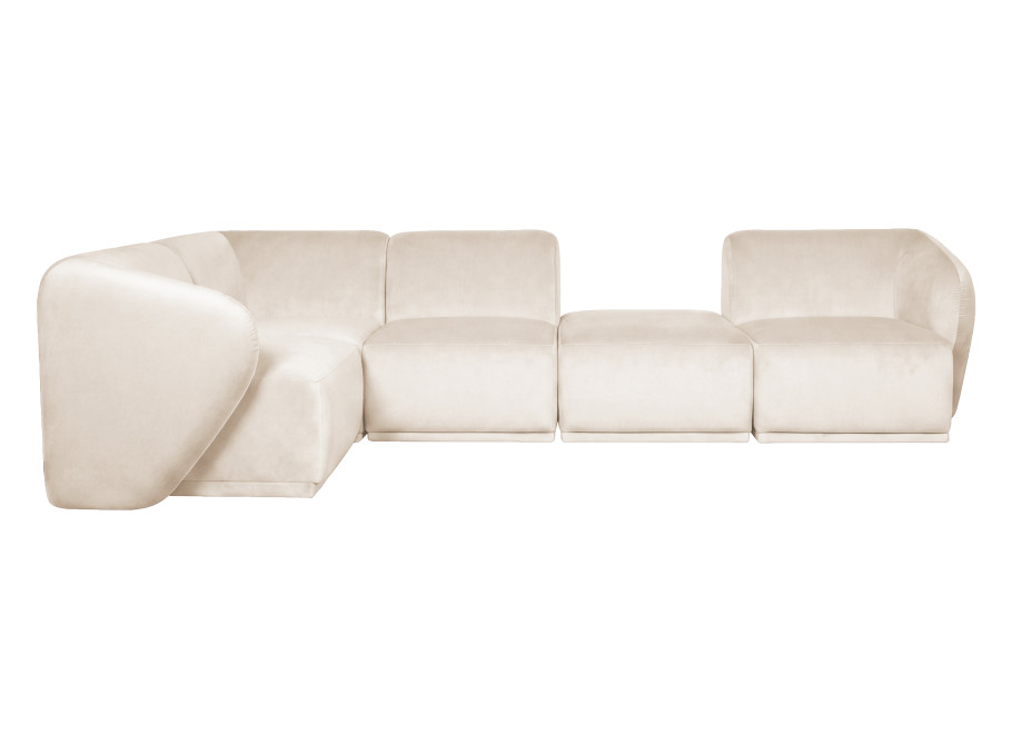 Narożnik modułowy Mondavi 5-osobowy z elastyczną konfiguracją - French Velvet 672