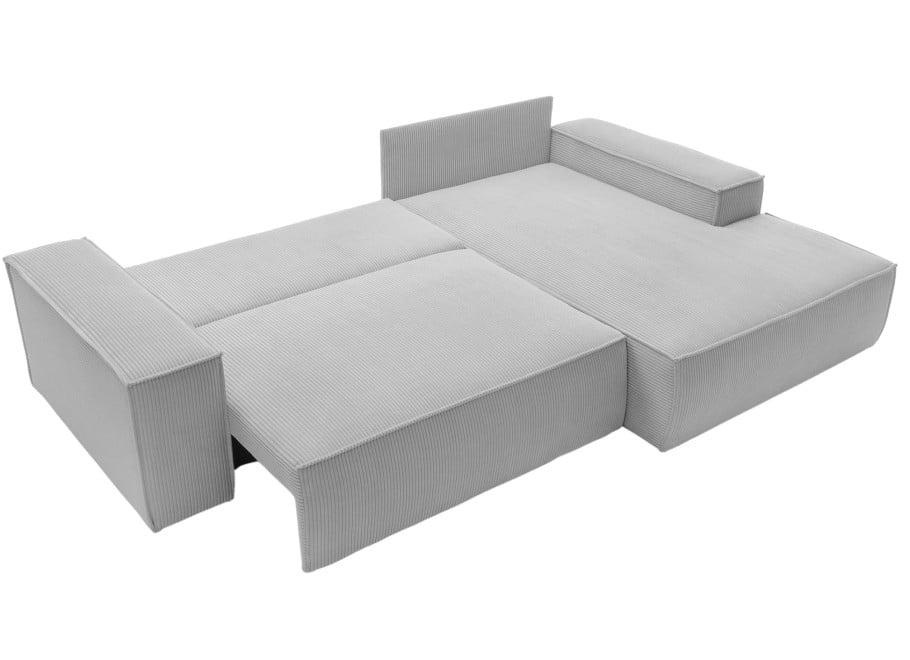 Sofa narożna Carlos - narożnik z funkcją spania, jasny szary sztruks 4