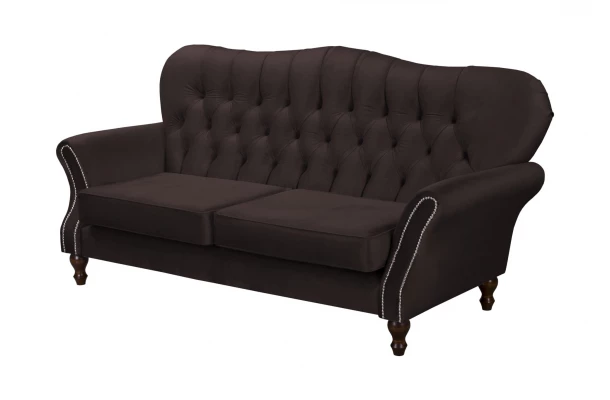 Sofa dwuosobowa pikowana glamour Chesterfield BOGOTA - wypoczynkowe