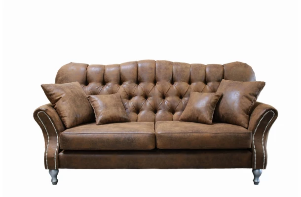 Sofa trzyosobowa pikowana glamour Chesterfield  BOGOTA - spanie