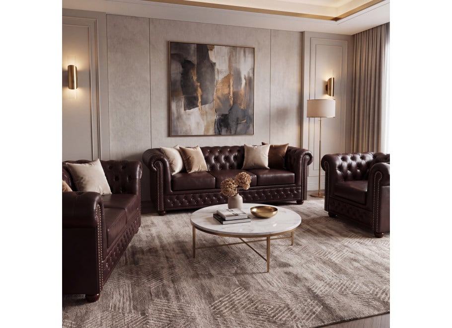 Zestaw mebli pikowanych Chesterfield 3+2+1 FELIX - MG 14