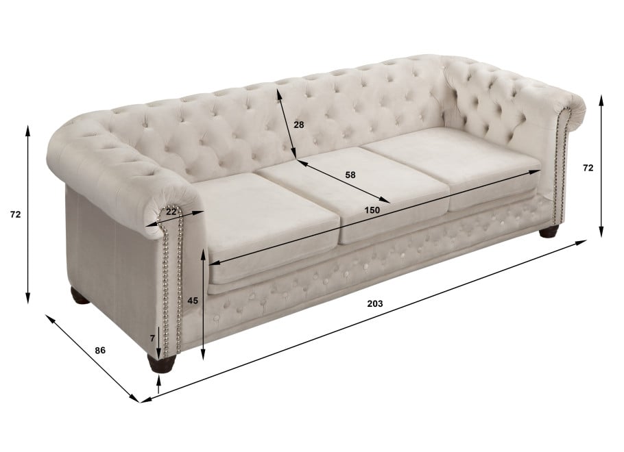Zestaw mebli pikowanych Chesterfield 3+2+1 FELIX - Riviera 21