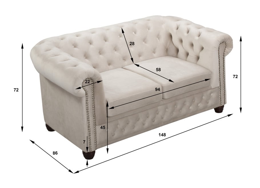Zestaw mebli pikowanych Chesterfield 3+2+1 FELIX - Riviera 21