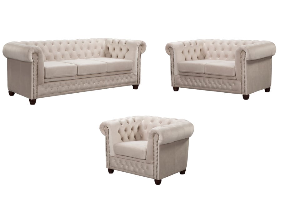 Zestaw mebli pikowanych Chesterfield 3+2+1 FELIX - Riviera 21
